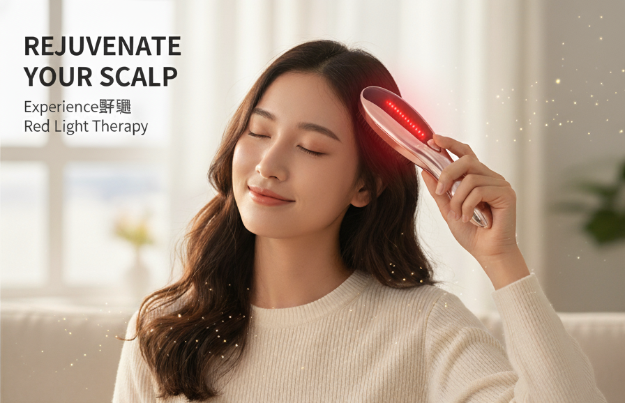 KOROIND Electric Hair Massage Brush – Red Light Laser & Vibration Therapy